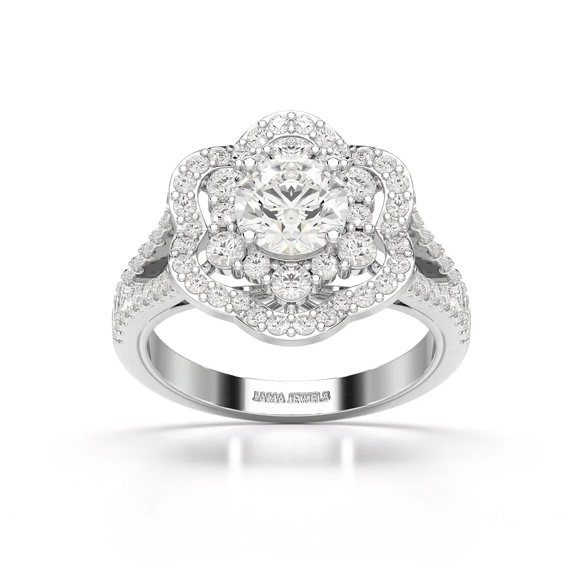 1.92 CT Round Cut Flower Shape Lab Diamond Ring