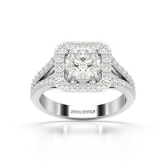 1.74 Round Cut Halo Lab Diamond Ring