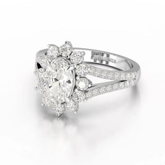 1.94 CT Oval Cut Halo Lab Diamond Ring