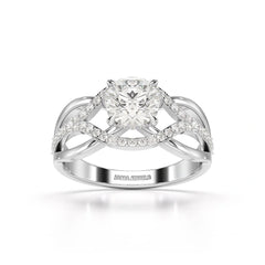 1.35 CT Layered Round Cut Lab Diamond Ring