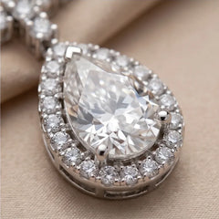 13.74 CT Pear & Round-Cut Diamond Teardrop Tennis Necklace