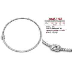 12.21 CT Emerald & Round-Cut Diamond Halo Tennis Necklace