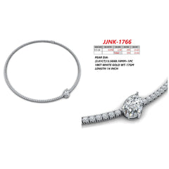 16.64 CT Pear & Round Diamond Tennis Necklace