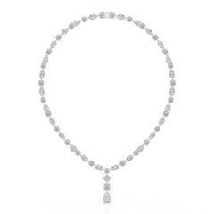 36.46 CT Lab Diamond Round Marquise Necklace