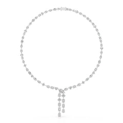 33.14 CT Lab Diamond Heart Cut Marquise Necklace