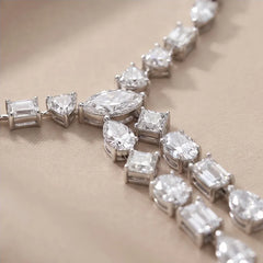 31.70 CT Multi-Shape Diamond Twin Drop Necklace