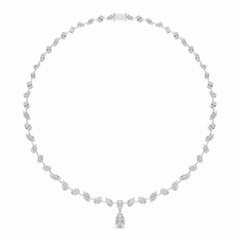 20.83 CT Lab Diamond Pear Cut Emerald Necklace