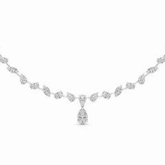 20.83 CT Lab Diamond Pear Cut Emerald Necklace
