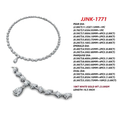 19.90 CT Multi-Shape Diamond Drop Necklace