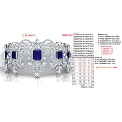 80.30 CT Multi Shape Diamond Collar Necklace with Emerald-cut Sapphires
