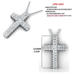 9.35 CT Baguette & Princess-cut Diamond Cross Pendant