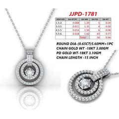 1.59 CT Round Diamond Double Halo Pendant