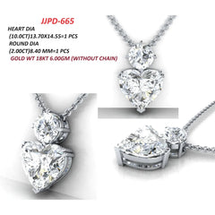 12.00 CT Heart & Round Diamond Pendant