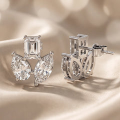 4.2 CT Multi Shape Cluster Diamond Earrings