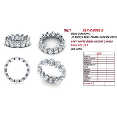 4.20 CT Oval Bezel Diamond Full Eternity Ring