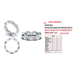 4.05 CT East-West Pear Bezel Diamond Full Eternity Ring