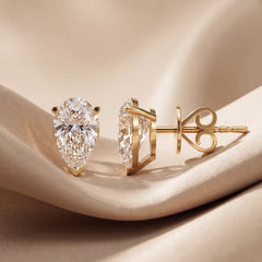 3 CT Pear Diamond Solitaire Stud Earrings