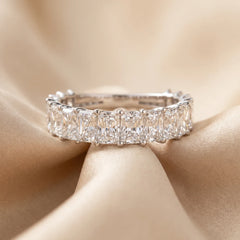 3.20 CT Radiant Diamond Half Eternity Ring