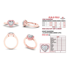 1.79 CT Pink Diamond Fancy Cut Halo Ring