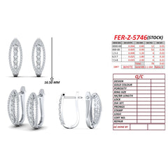 0.65 CT Diamond Graduated Pavé Oval Huggie Earrings