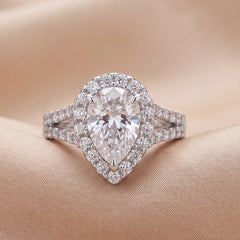1.57 CT Pear Halo Ring