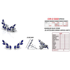 1.71 CT Marquise Sapphire & Diamond Leaf Climber Earrings