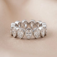 5.20 CT Pear Bezel Diamond Full Eternity Ring