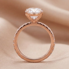 3.56 CT Oval Solitaire Pavé Ring