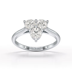 3 Stone Triangle Cut 1.03 CT Lab Diamond Engagement Ring - Jama Jewels 