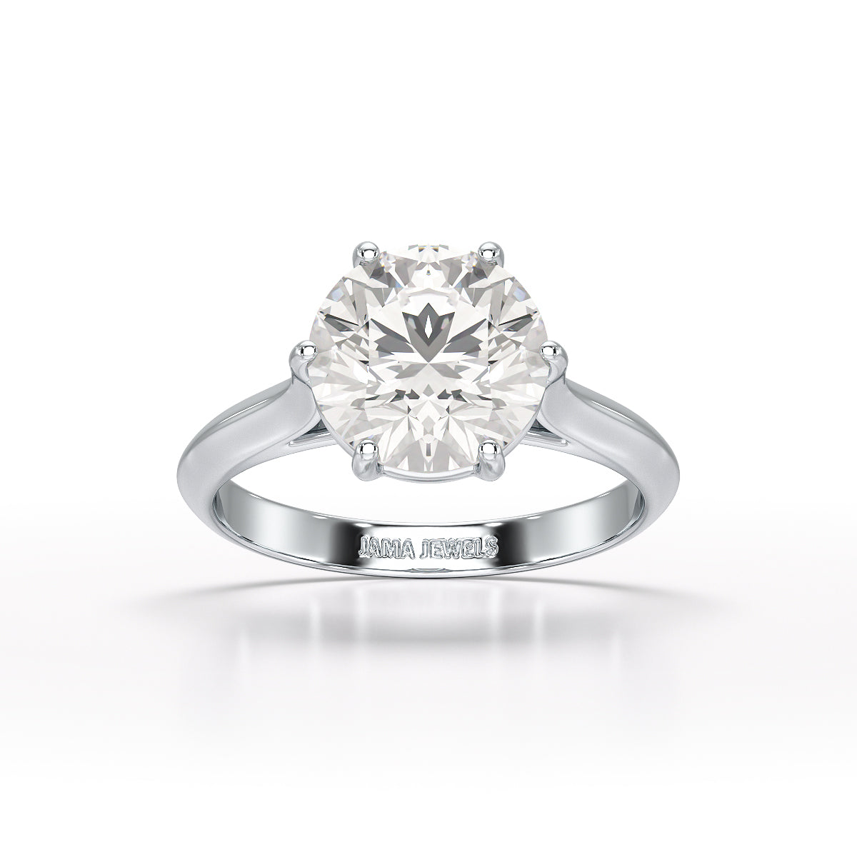 3.09 CT Solitaire Engagement Lab Grown Diamond Ring - Jama Jewels 