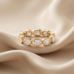4.00 CT East-West Oval Bezel Diamond Full Eternity Ring