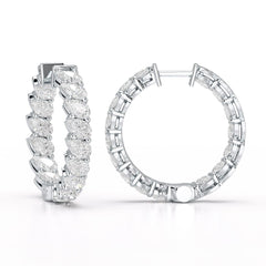 Pear Cut Lab Diamond Hoop Earrings