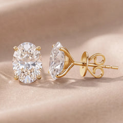 2 CT Oval Diamond Solitaire Stud Earrings