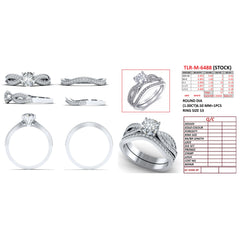 1.46 CT Round Solitaire Curved Pavé Band Bridal Set