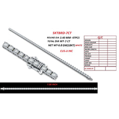 7.18 CT Round Cut Tennis Bracelet