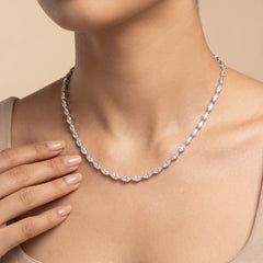 16 CT Marquise Cut Tennis Necklace