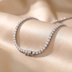 9.5 CT Round Cut Tennis Necklace