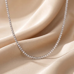 9.5 CT Round Cut Tennis Necklace