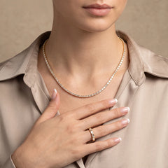 17.23 CT Emerald-Cut Tennis Necklace