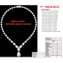 54 CT Pear Diamond Necklace