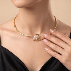 3 CT Pear-Cluster Open Collar Choker
