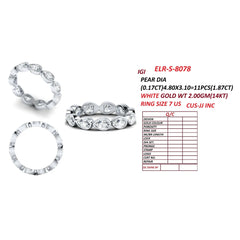 1.87 CT East-West Pear Bezel Diamond Full Eternity Ring
