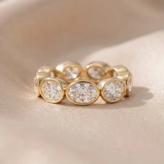5.40 CT East-West Oval Bezel Diamond Full Eternity Ring