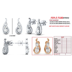 1.30 CT Double Pear Diamond Swirl Drop Earrings