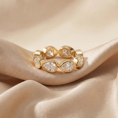 4.80 CT East-West Pear Bezel Diamond Full Eternity Ring