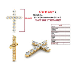 2.75 CT Diamond Cross Pendant