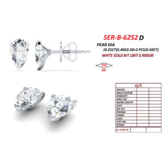 0.54 CT Pear Three-Prong Stud Earrings