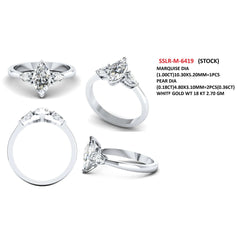 1.38 CT Marquise Cut Three Stone Ring