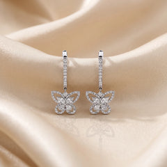 0.94 CT Marquise Cut Butterfly Drop Earrings