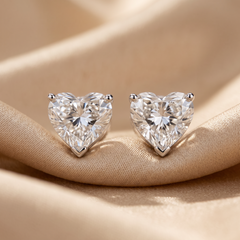 2.00 CT Heart Diamond Solitaire Stud Earrings